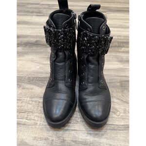 Karl Lagerfeld Paris Pippa Lug Sole Combat Boot size 6.5